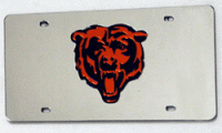 Chicago Bears Silver Laser License Plate