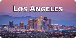 Los Angeles Skyline Photo License Plate