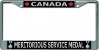 Canada Meritorious Service Medal Chrome License Plate Frame