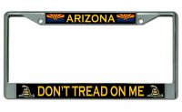 Arizona Don't Tread 2nd Amendment Chrome License Plate Frame