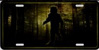 Bigfoot In Woods Metal License Plate