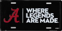 Alabama Crimson Tide Where Legends Are Made Metal License Plate