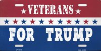 Veterans For Trump Metal License Plate