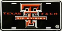 Texas Tech Red Raiders Black License Plate