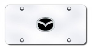 Mazda 3-D Chrome Logo Stainless Steel License Plate