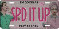 "SPD IT UP" Lucy Photo License Plate
