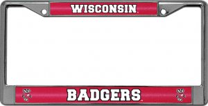 Wisconsin Badgers Glitter Chrome License Plate Frame