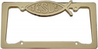 Jesus Gold License Plate Frame