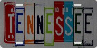 Tennessee Cut Style Metal License Plate