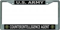 U.S. Army Counterintelligence Agent Chrome License Plate Frame