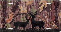 Deer Buck on Camo License Plate