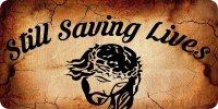 Jesus Still Saving Lives On Vintage Background License Plate