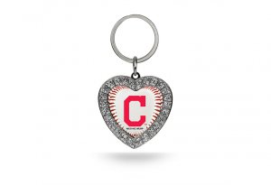 Cleveland Indians Bling Rhinestone Heart Keychain