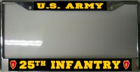 U.S. Army 25th Infantry Chrome Photo License Plate Frame