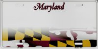 Maryland State Background Metal License Plate