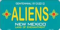 New Mexico Centennial Aliens License Plate