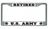 U.S. Army Retired #3 Chrome License Plate Frame