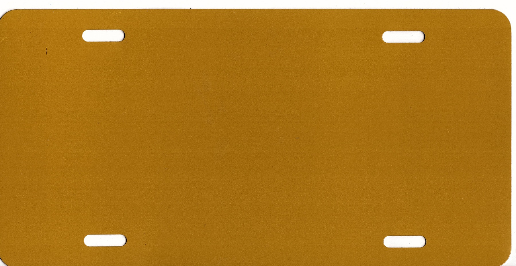 Mustard Yellow Aluminum Blank LICENSE PLATE