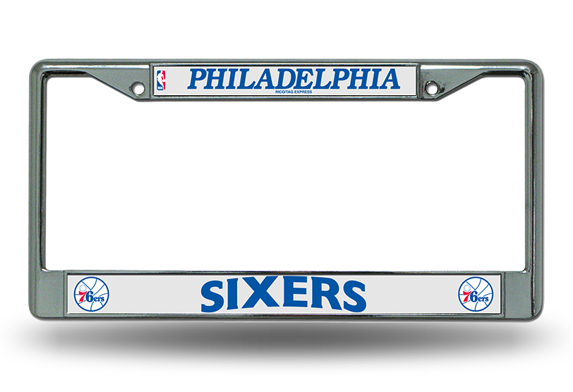 Philadelphia 76ers Chrome License Plate Frame  Free SCREW Caps with this Frame