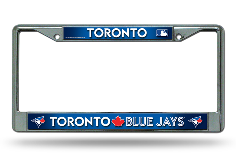 Toronto Blue Jays Full Color Chrome License Plate Frame  Free SCREW Caps with this Frame