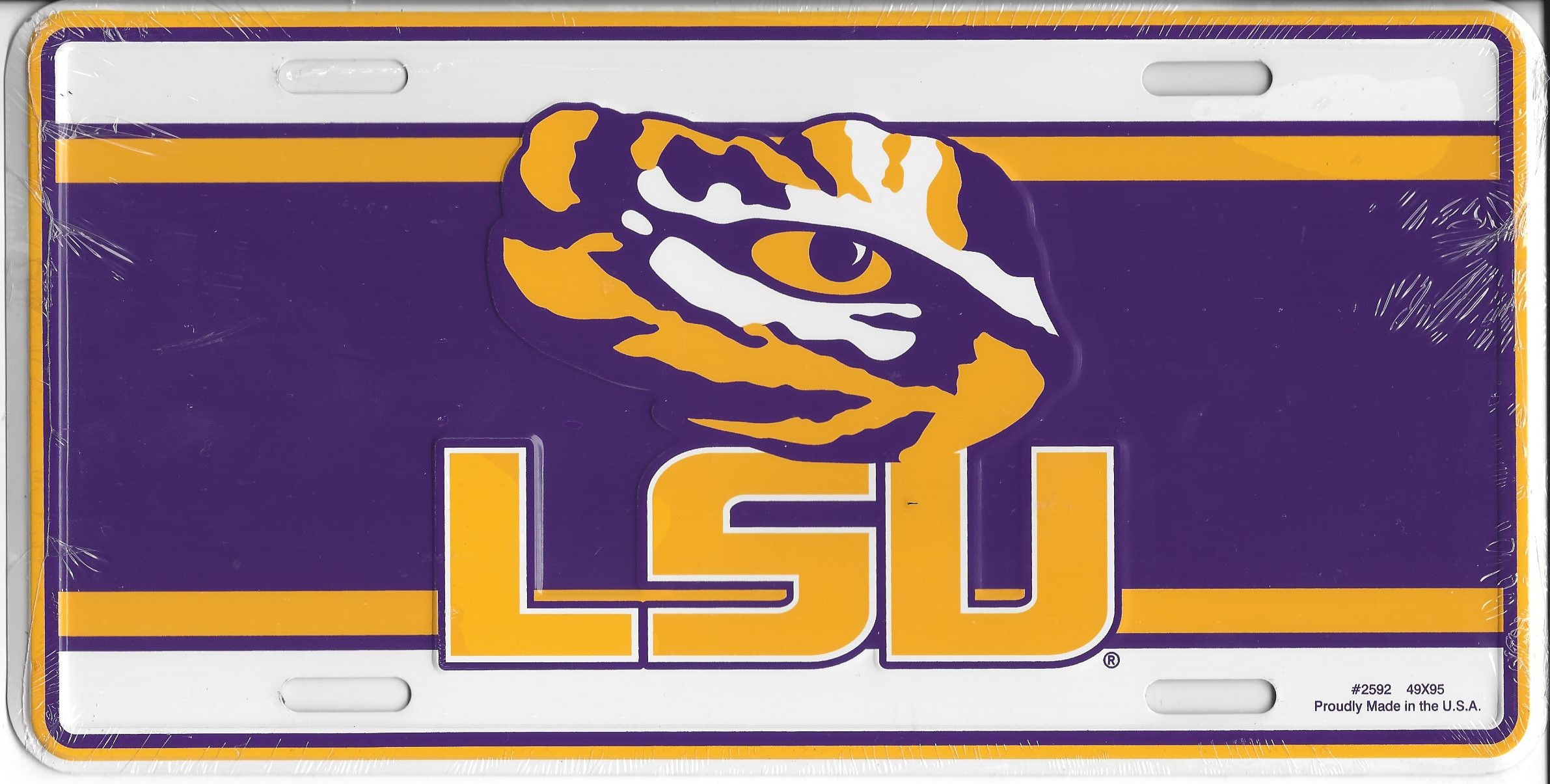 LSU Eye Of The Tiger Metal License Plate