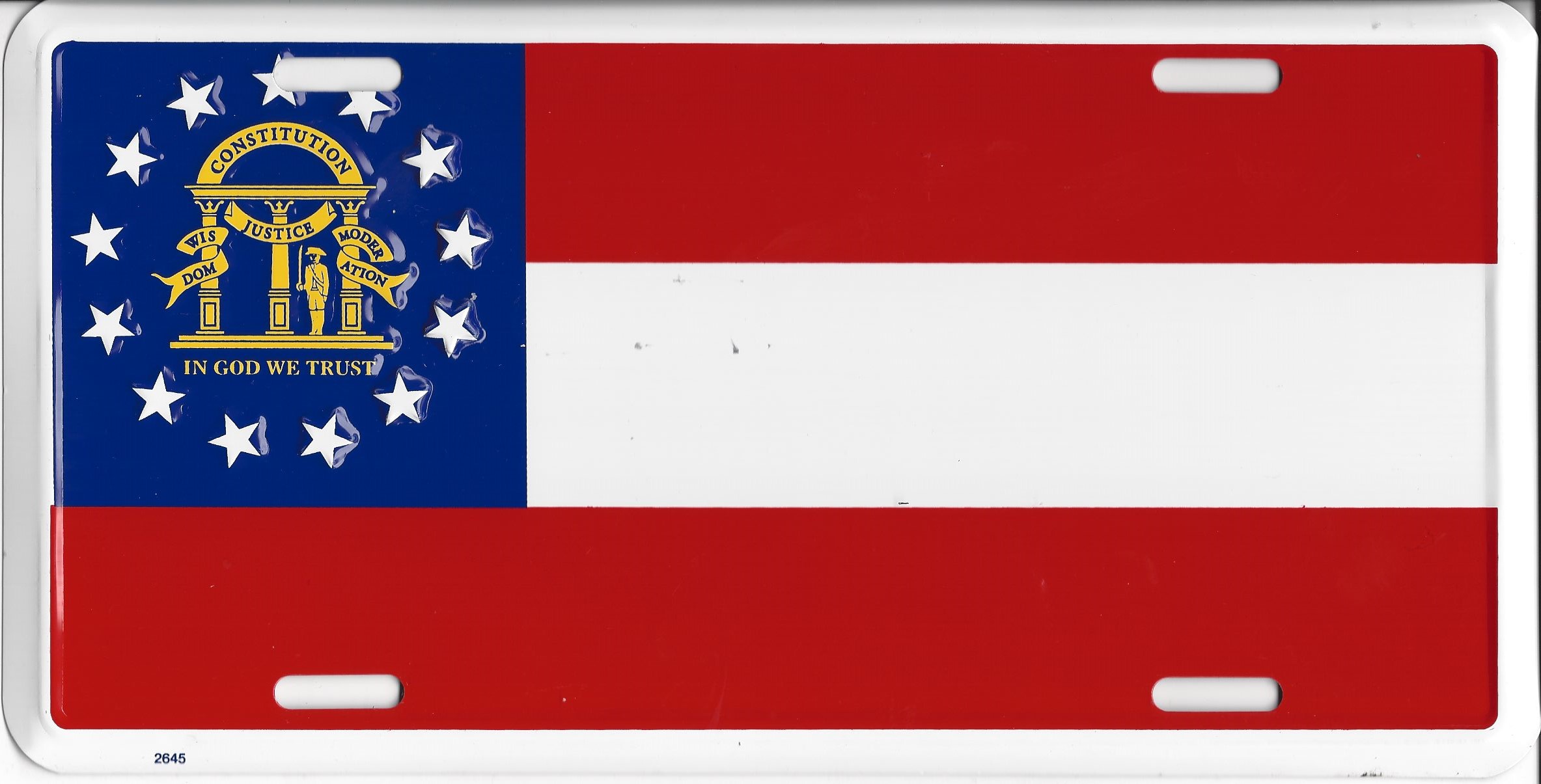 Georgia State FLAG Metal License Plate