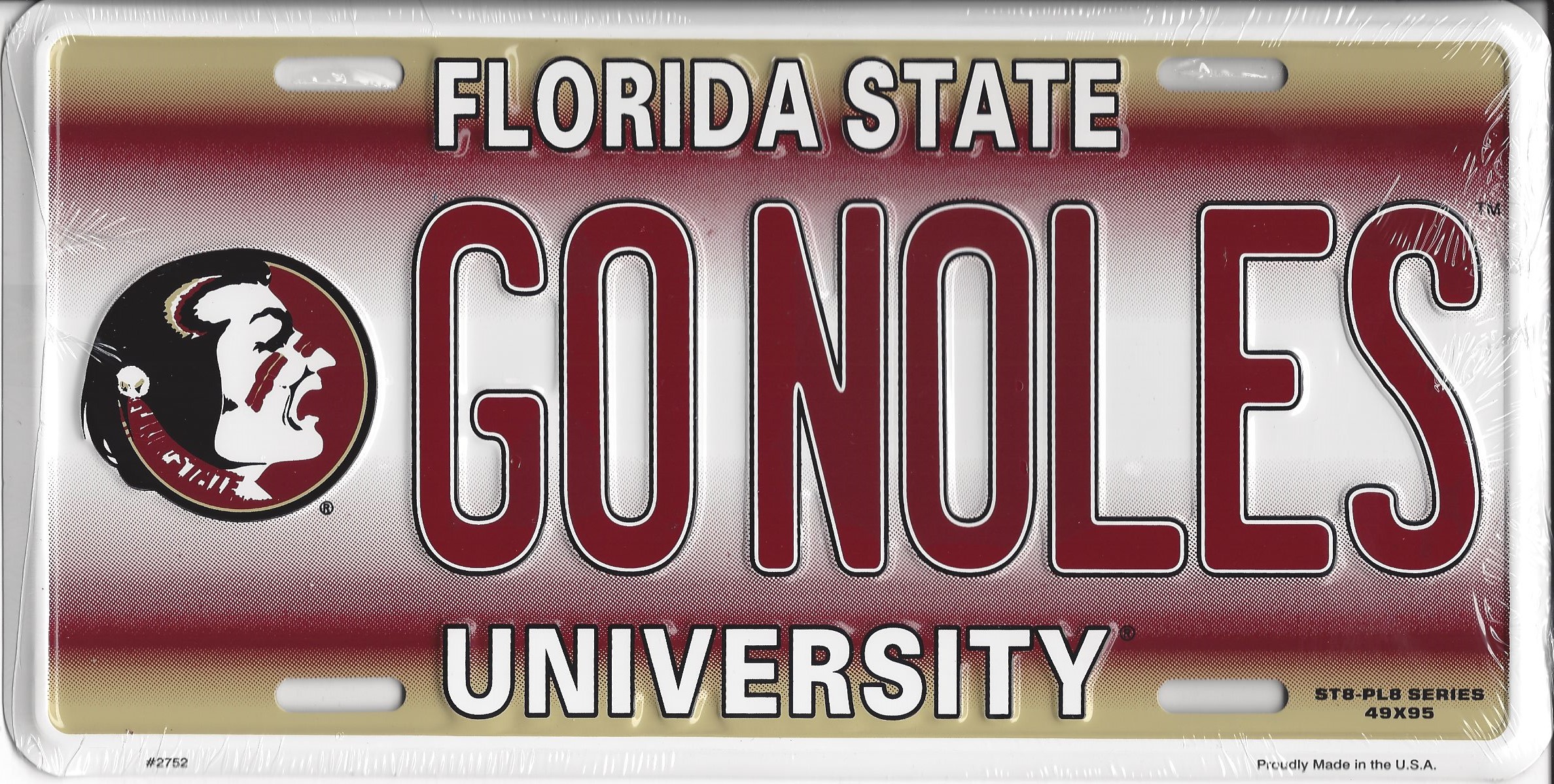 Florida State Seminoles GO NOLES Metal Plate