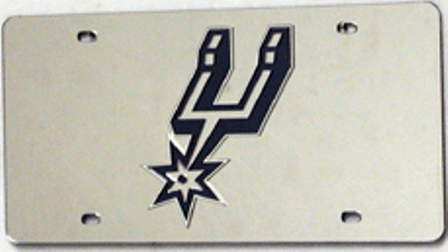 San Antonio Spurs Silver Laser License Plate
