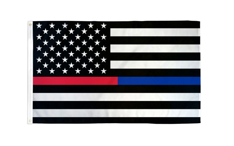 USA Thin Blue And Red Line Polyester FLAG