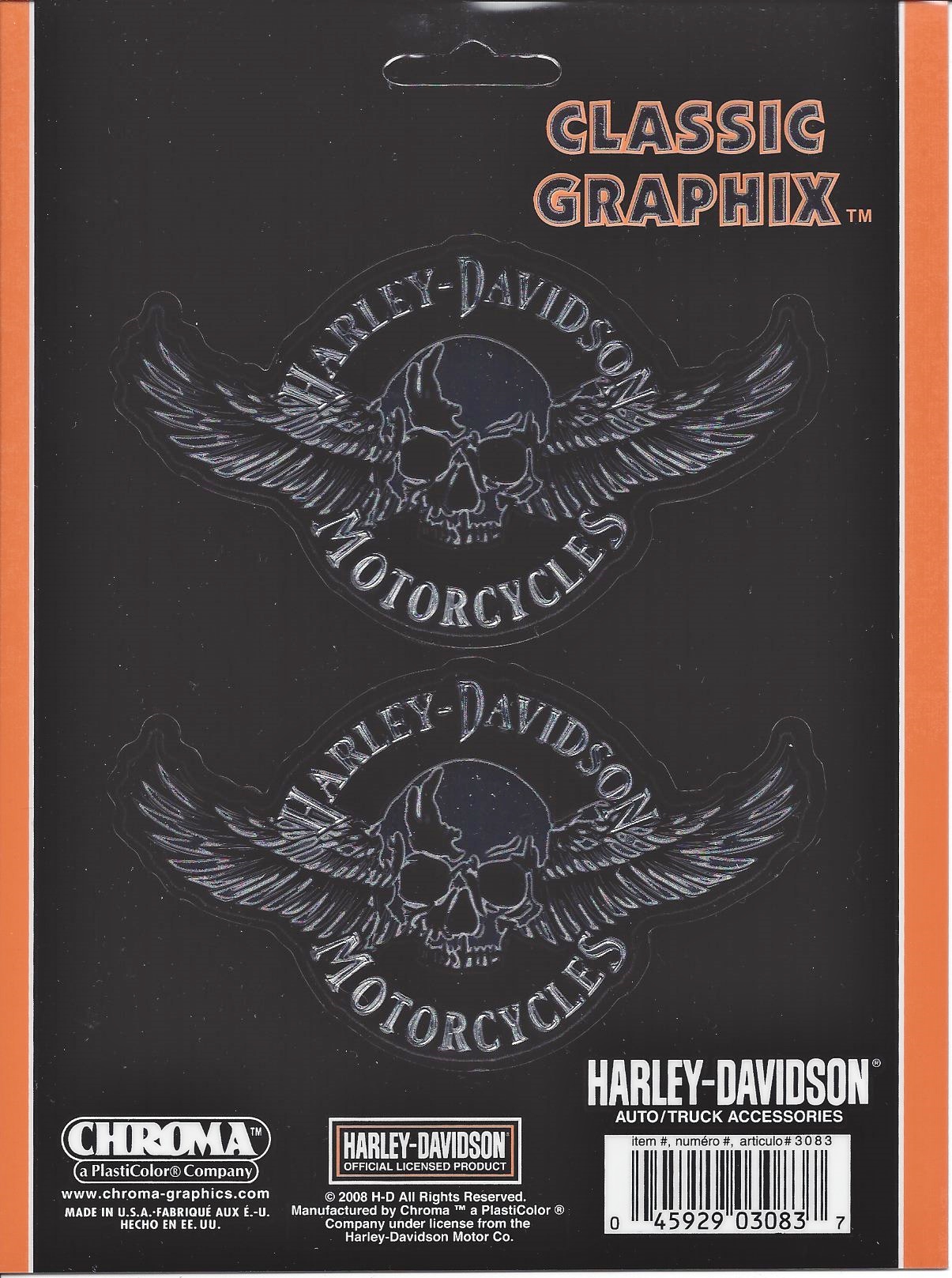 Harley-Davidson SKULL With Wings Decal Set