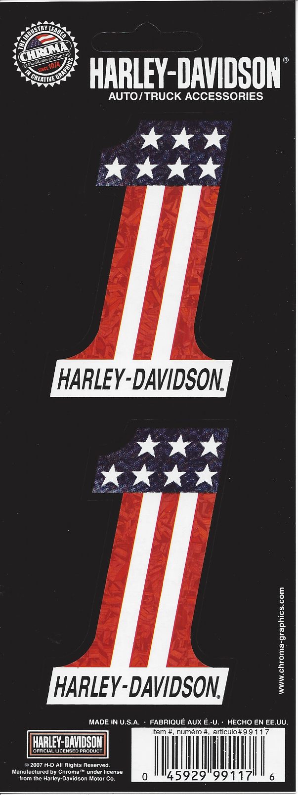 HARLEY DAVIDSON #1 American Flag Decal