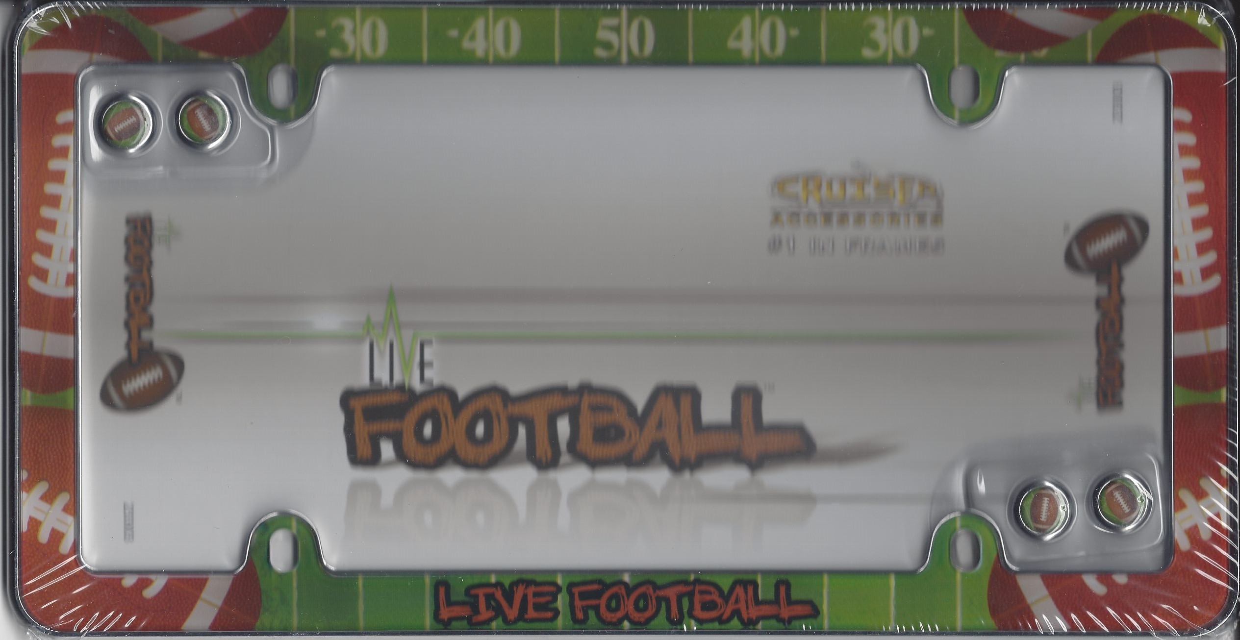 FOOTBALL Plastic License Plate Frame  Free Screw Caps with this Frame