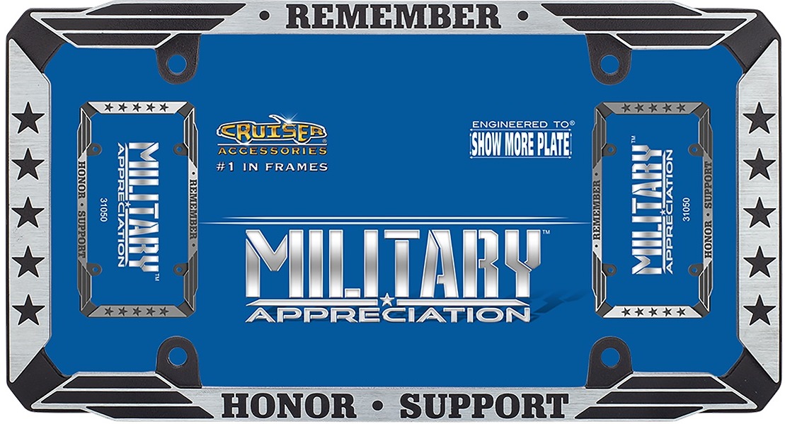 Military Appreciation Black License Plate Frame