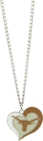Texas Longhorns Swirl Heart Necklace