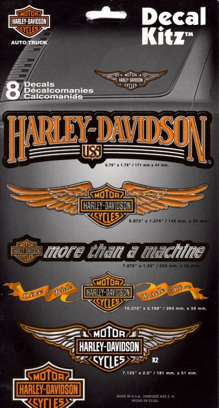 Harley-Davidson 8pc Vinyl DECAL Kit