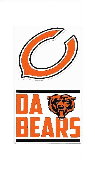 Chicago Bears Double Up Die Cut Vinyl STICKERS