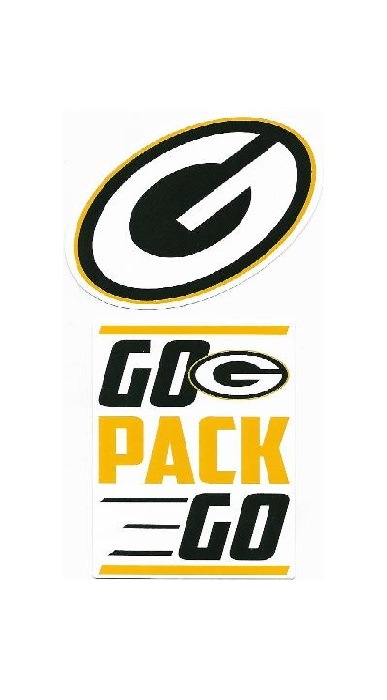 Green Bay Packers Double Up Die Cut Vinyl STICKERS