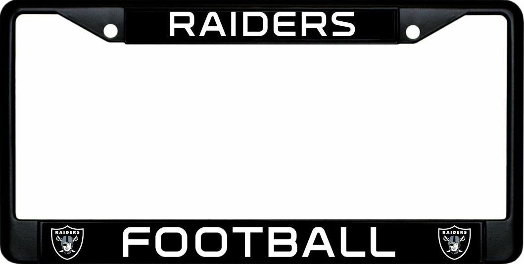 Raiders FOOTBALL Black License Plate Frame