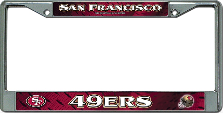 San Francisco 49ers Team License Plate Frame Free SCREW Caps Included