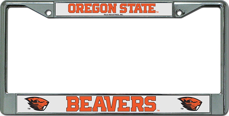 Oregon State Beavers Chrome License Plate FRAME Free Screw Caps Included