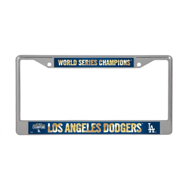 LA Dodgers World Series Champions Chrome LICENSE PLATE Frame