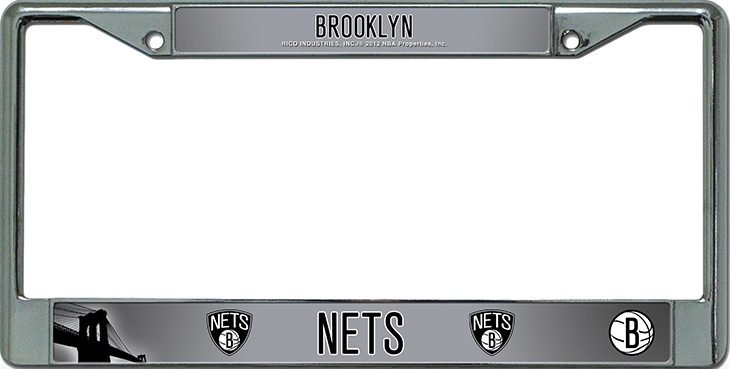 Brooklyn Nets Chrome License Plate Frame Free SCREW Caps Included