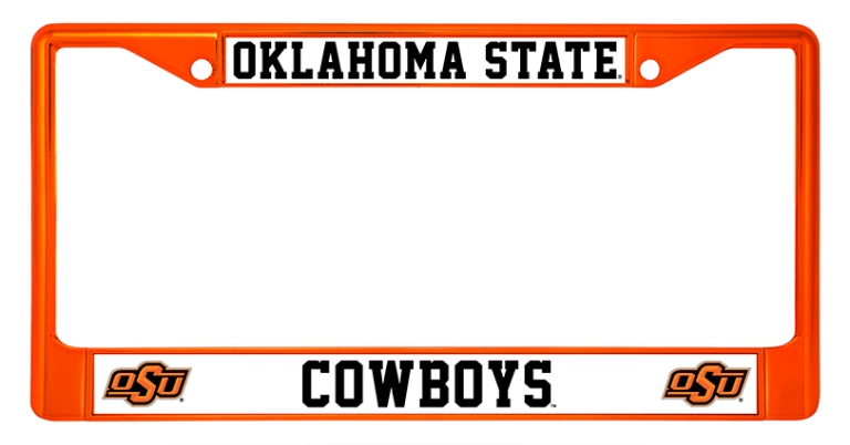 Oklahoma State Cowboys Anodized Orange License Plate Frame