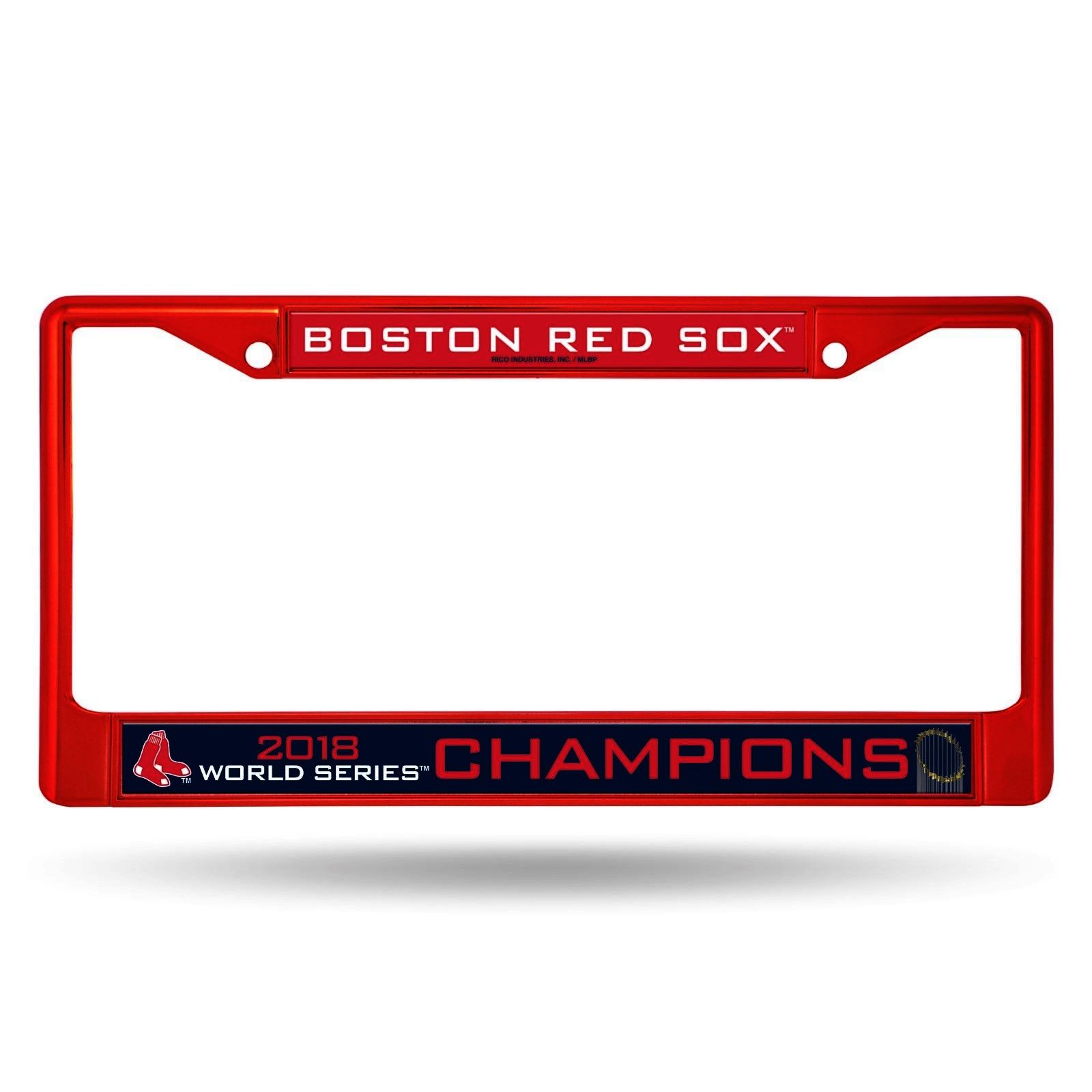 Boston RED SOX World Series 2018 Anodized RED License Plate Frame