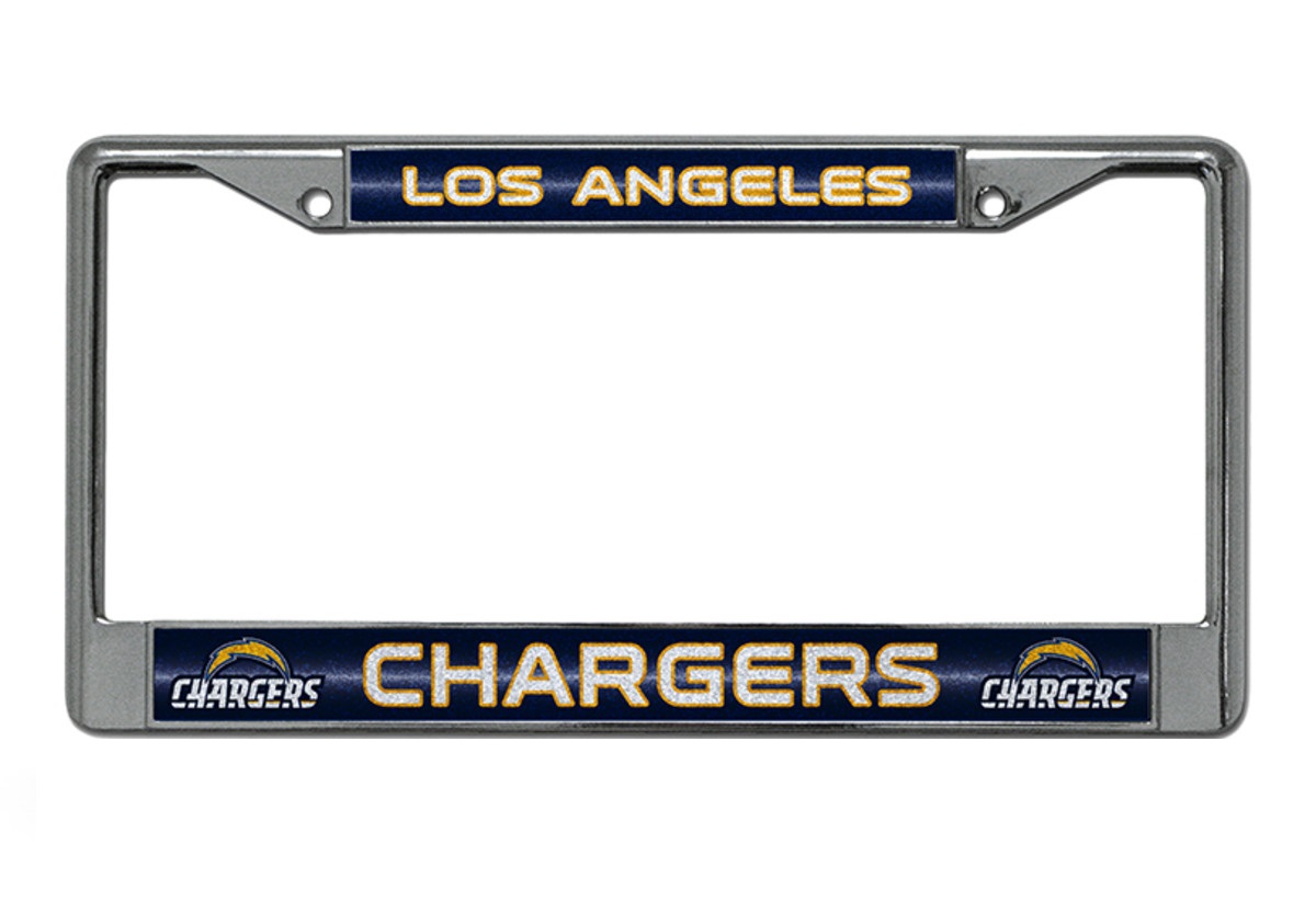 Los Angeles Chargers Glitter Chrome License Plate FRAME