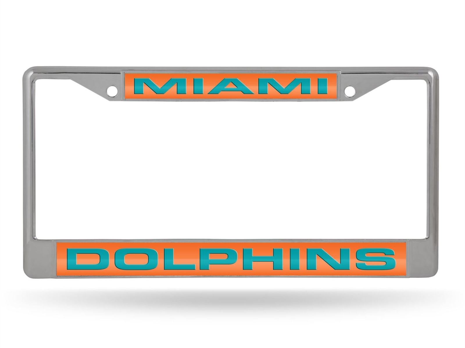 Miami Dolphins Laser Chrome License Plate FRAME
