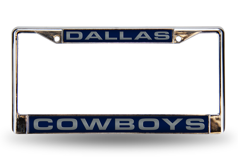 DALLAS COWBOYS Laser Chrome License Plate Frame Free Screw Caps Included