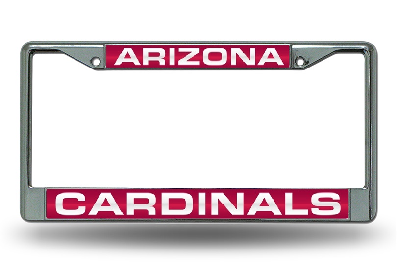 Arizona Cardinals Laser Chrome License Plate Frame  Free Screw Caps with this Frame