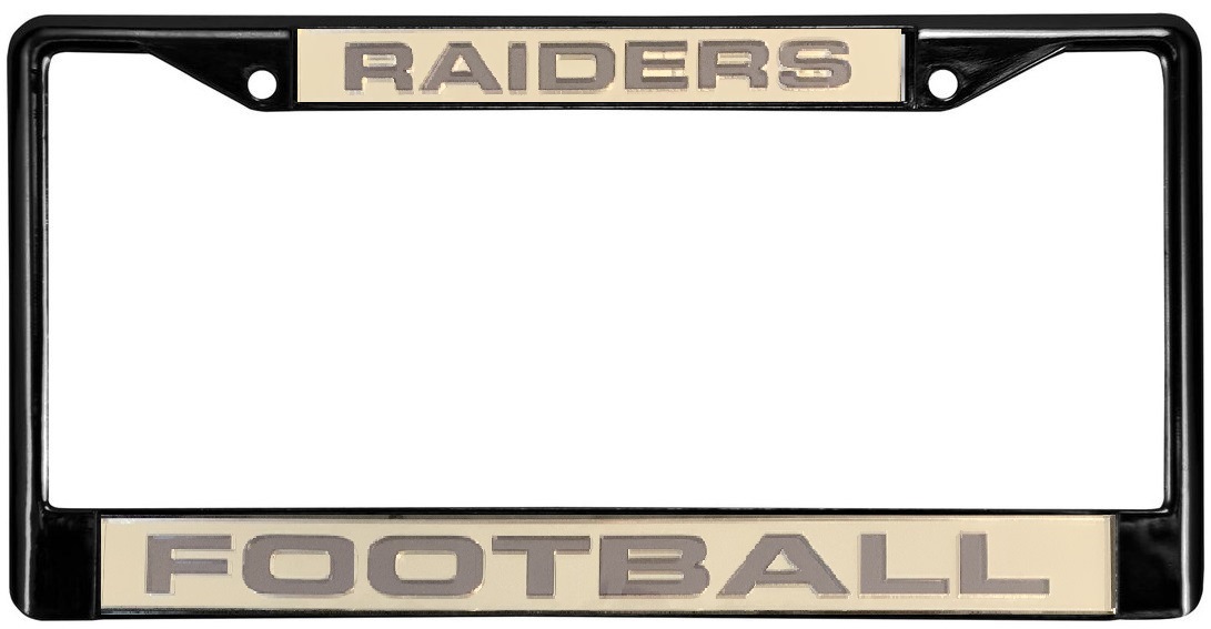 Oakland Raiders Laser Black License Plate Frame