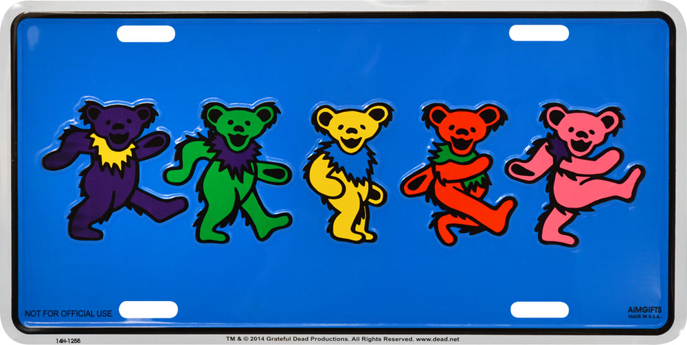 GRATEFUL DEAD Dancing Bears Metal License Plate